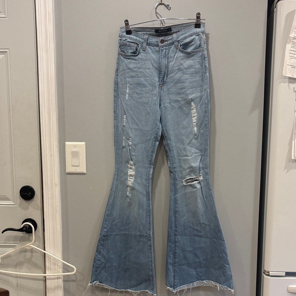 Stylish Light Blue Flare Jeans